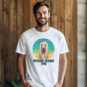 Afghan Hound dad tee shirt design mockup