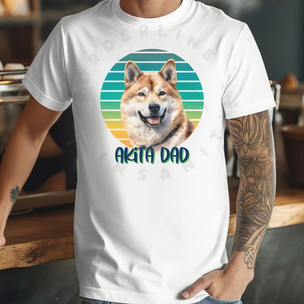 Akita dad tee shirt design mockup