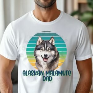 Alaskan Malamute dad tee shirt design mockup