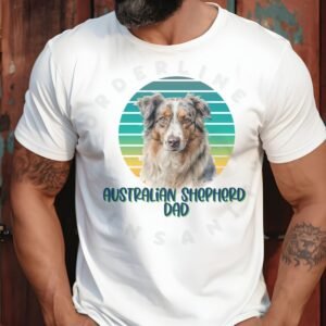 Australian Shepherd dad tee shirt design mockup