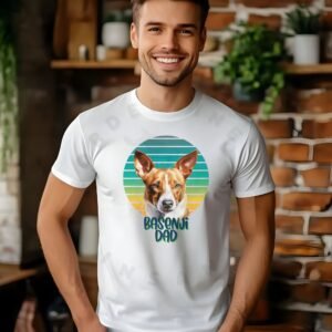 Basenji dad tee shirt design mockup