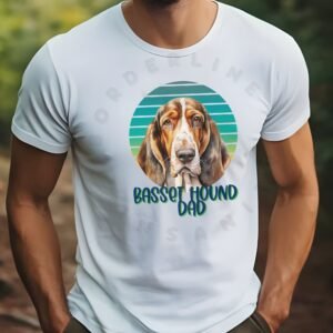 Basset Hound dad tee shirt design mockup