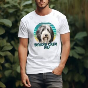 Bearded Collie dad tee shirt design mockup
