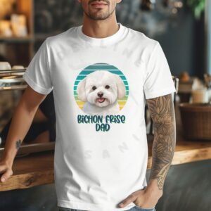 Bichon Frise dad tee shirt design mockup