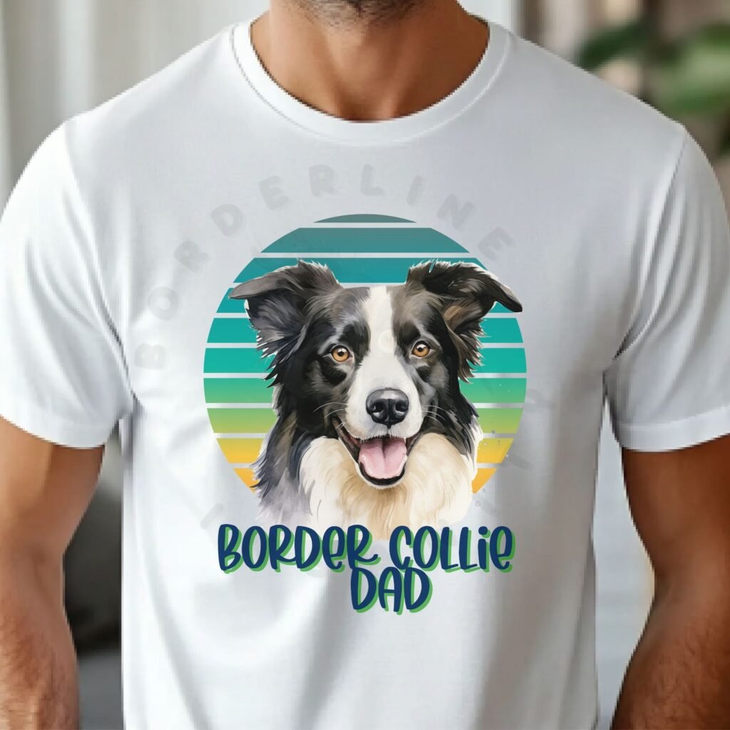 Border Collie dad tee shirt design mockup