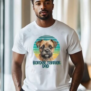 border Terrier dad tee shirt design mockup