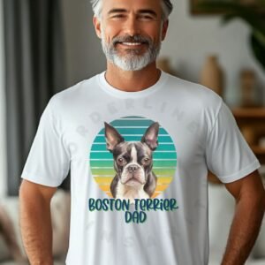 Boston Terrier dad tee shirt design mockup
