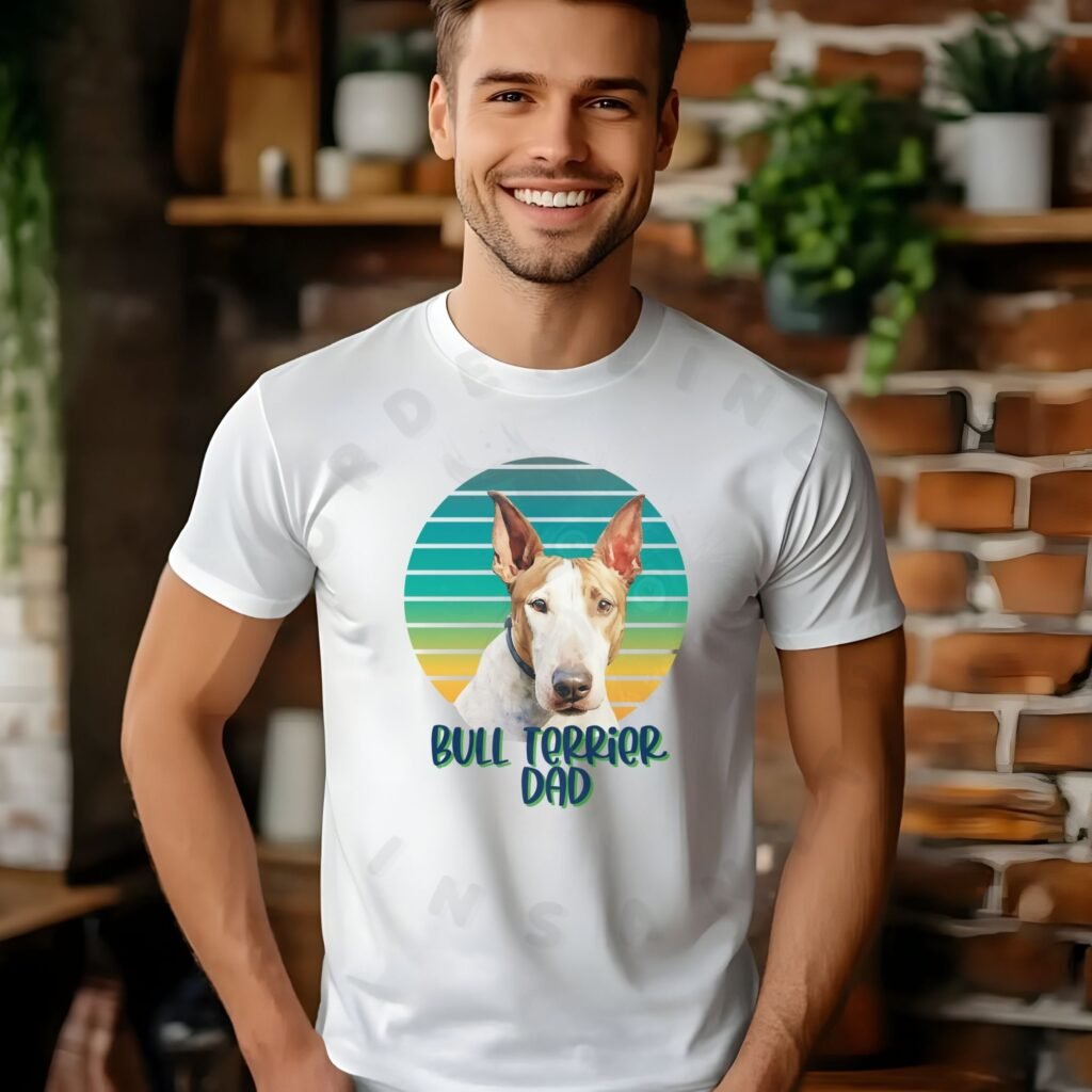 Bull Terrier dad tee shirt design mockup