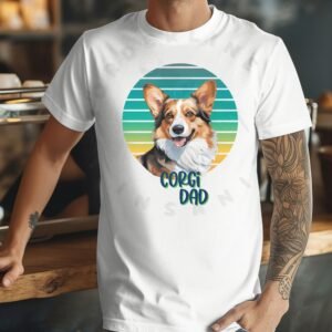 Corgi dad tee shirt design mockup