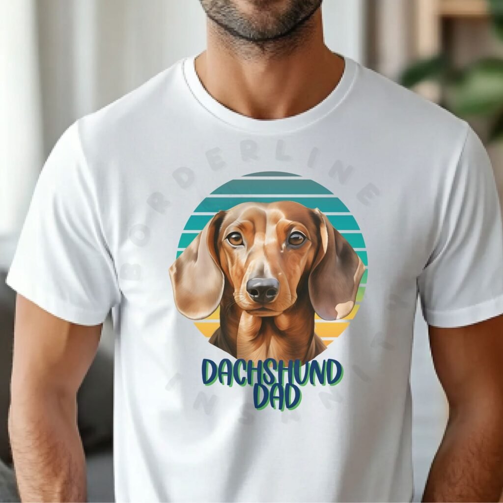 Dachshund dad tee shirt design mockup