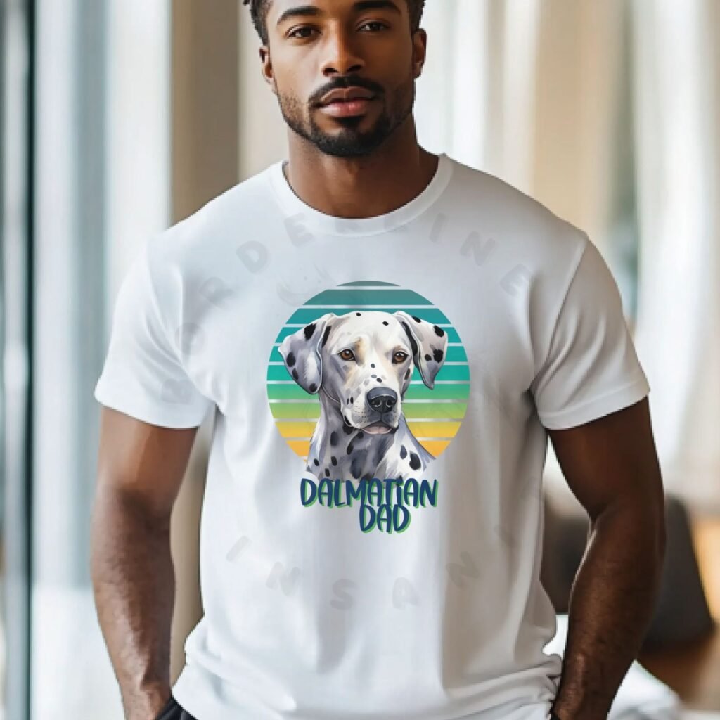 Dalmatian dad tee shirt design mockup