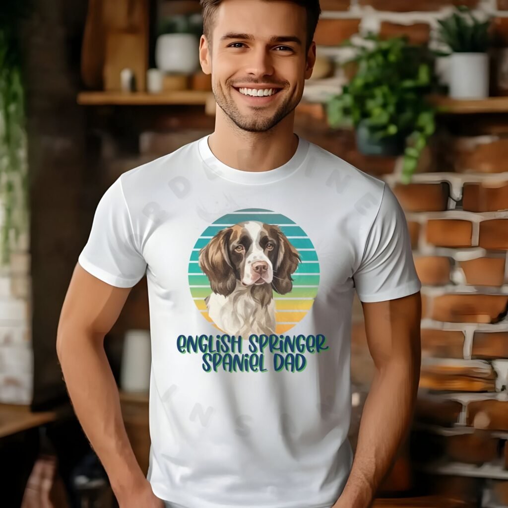 English Springer Spaniel dad tee shirt design mockup