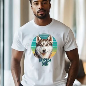 Siberian Husky dad tee shirt design mockup