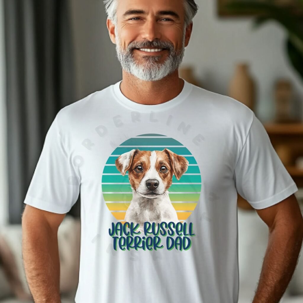 Jack Russell Terrier dad tee shirt design mockup