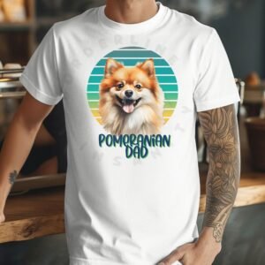 Pomeranian dad tee shirt design mockup