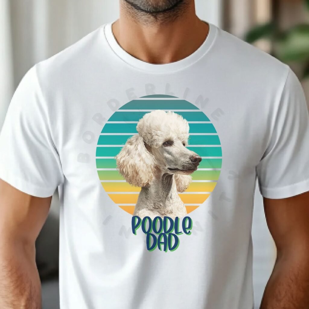 Poodle dad tee shirt design mockup