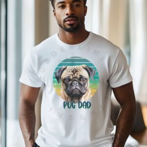 Pug dad tee shirt design mockup