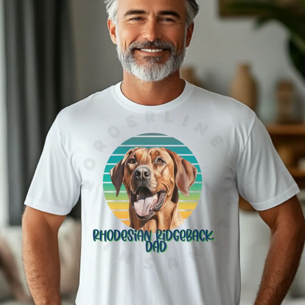 Rhodesian Ridgeback dad tee shirt design mockup