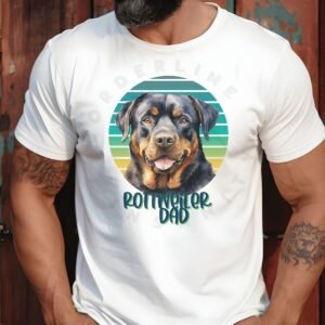 Rottweiler dad tee shirt design mockup