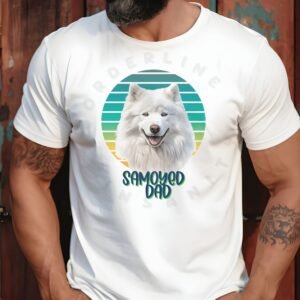 Samoyed dad tee shirt design mockup
