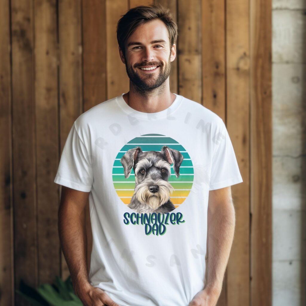 Schnauzer dad tee shirt design mockup