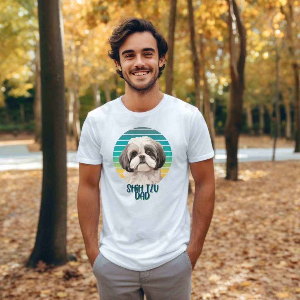 Shih Tzu dad tee shirt design mockup