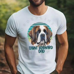 Saint Bernard dad tee shirt design mockup
