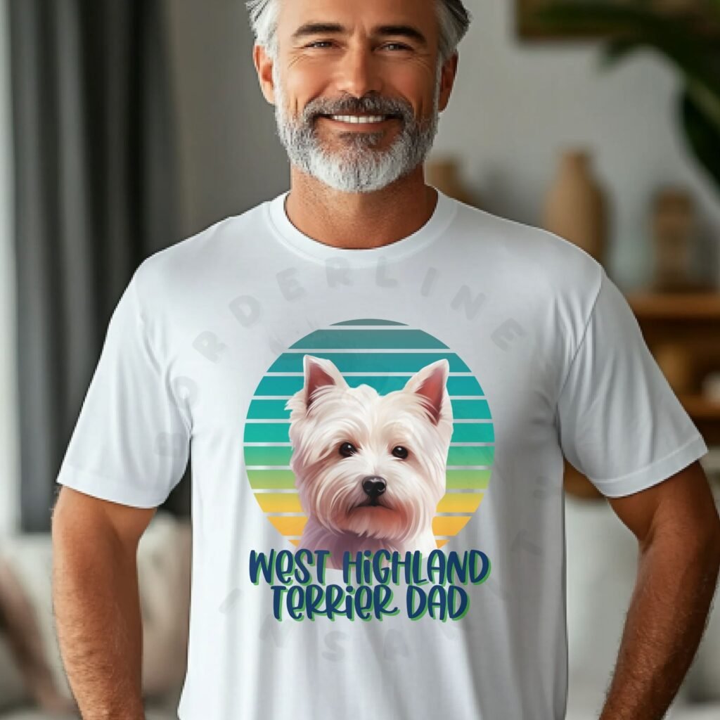 West Highland Terrier dad tee shirt design mockup