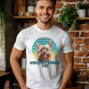 Yorkshire Terrier dad tee shirt design mockup