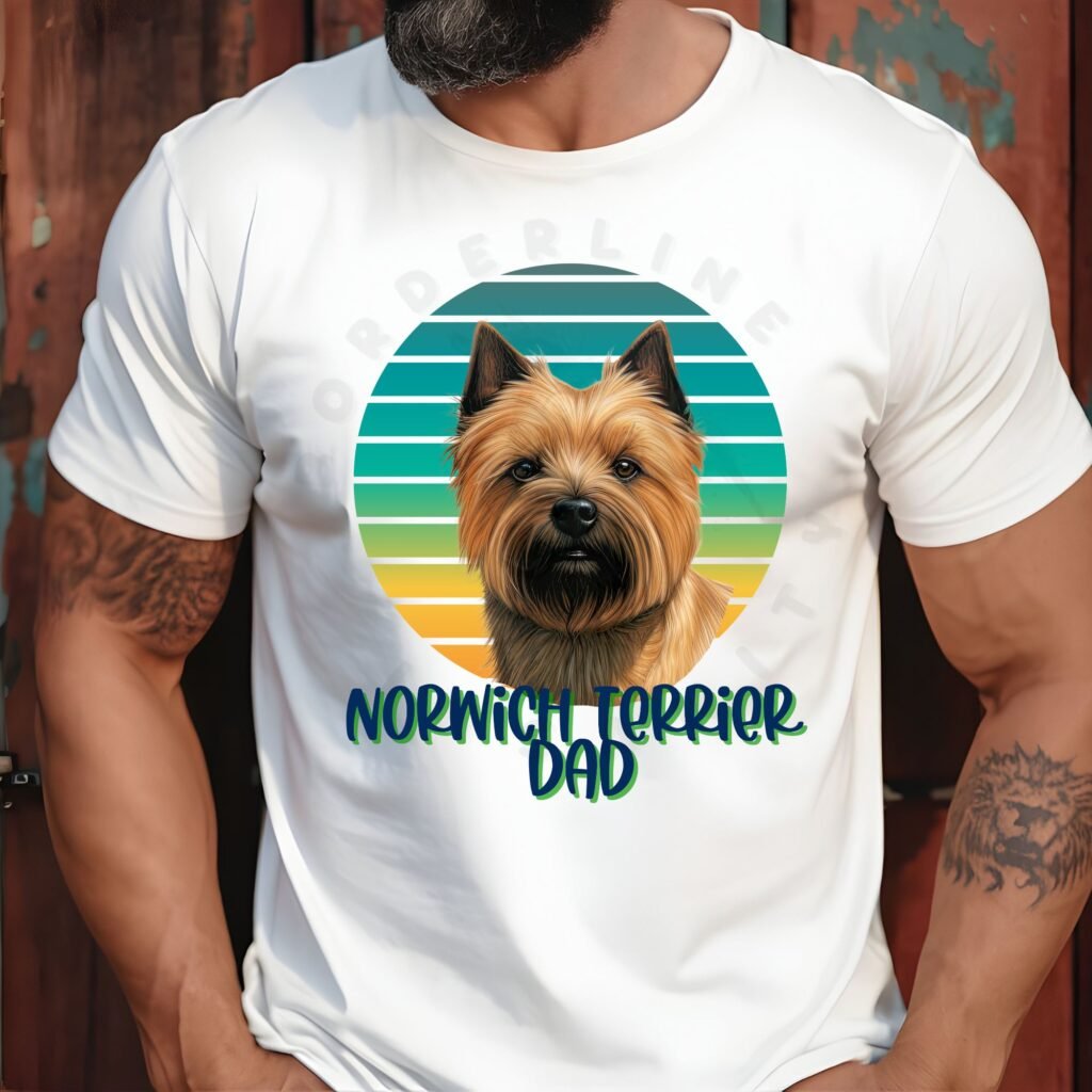 norwich terrier dad tee shirt design mockup