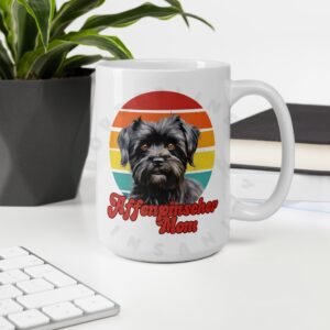 affenpinscher mom watercolor portrait mug retro vintage style