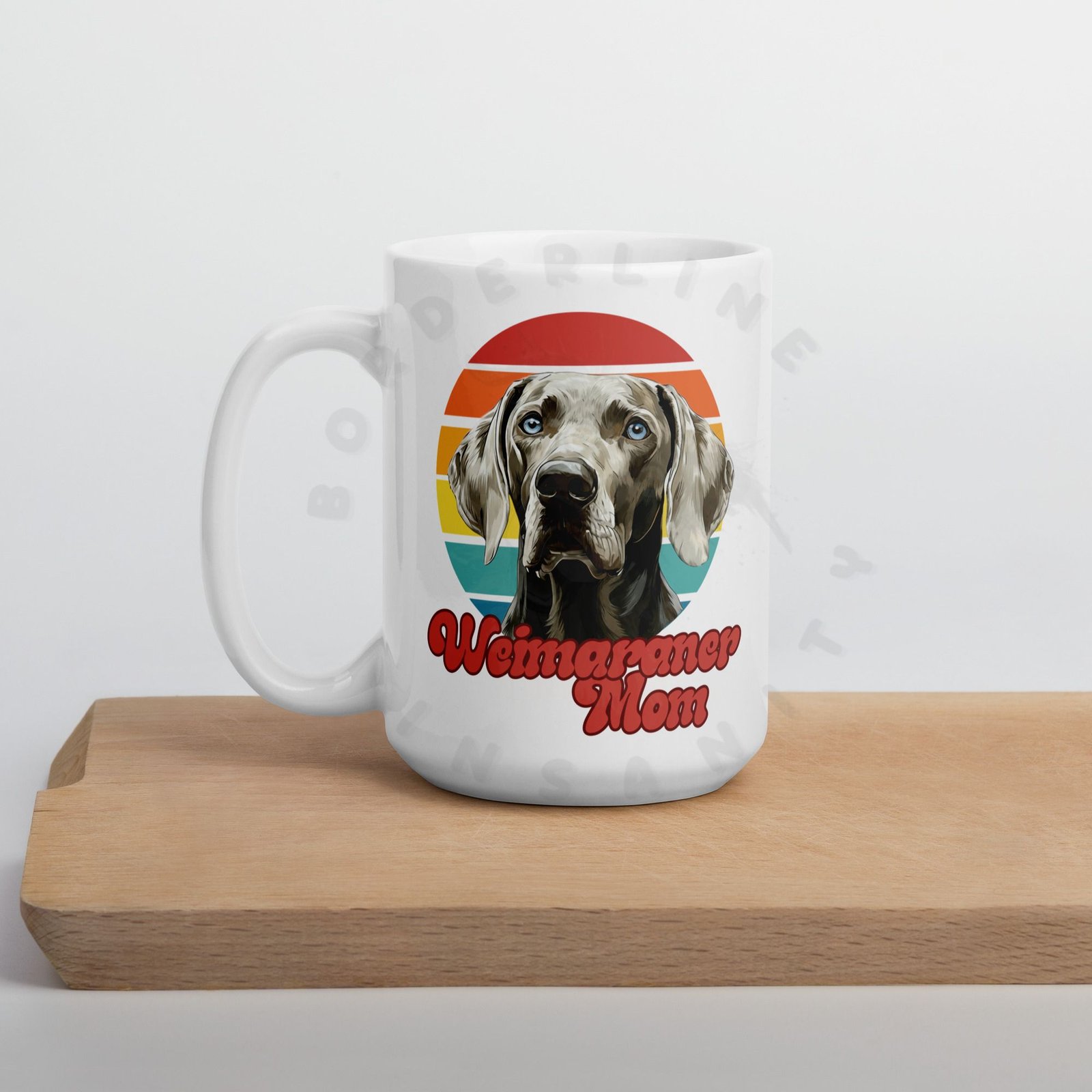 weimaraner mom watercolor portrait mug retro vintage style