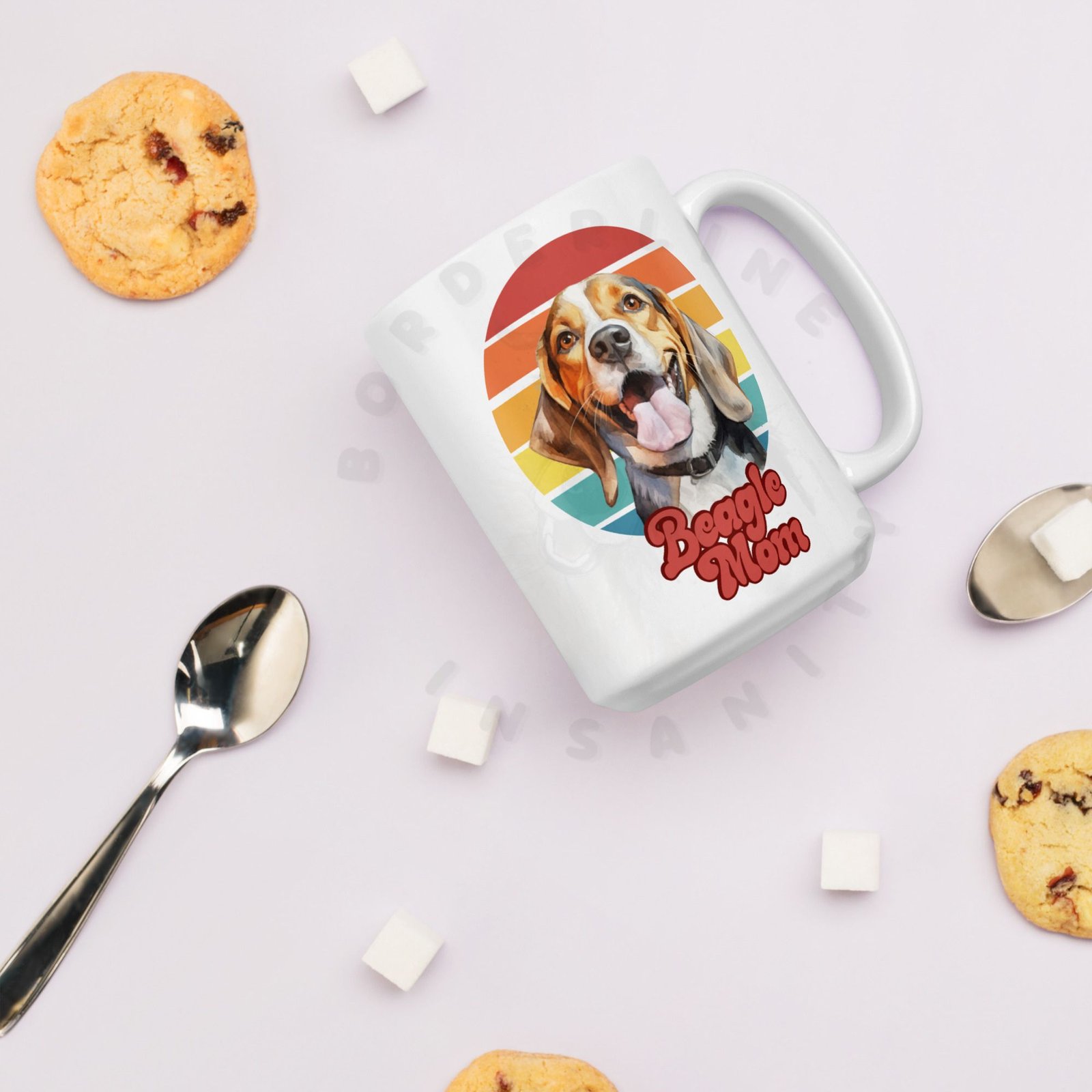 beagle mom mug retro sunset 15oz ceramic coffee mug