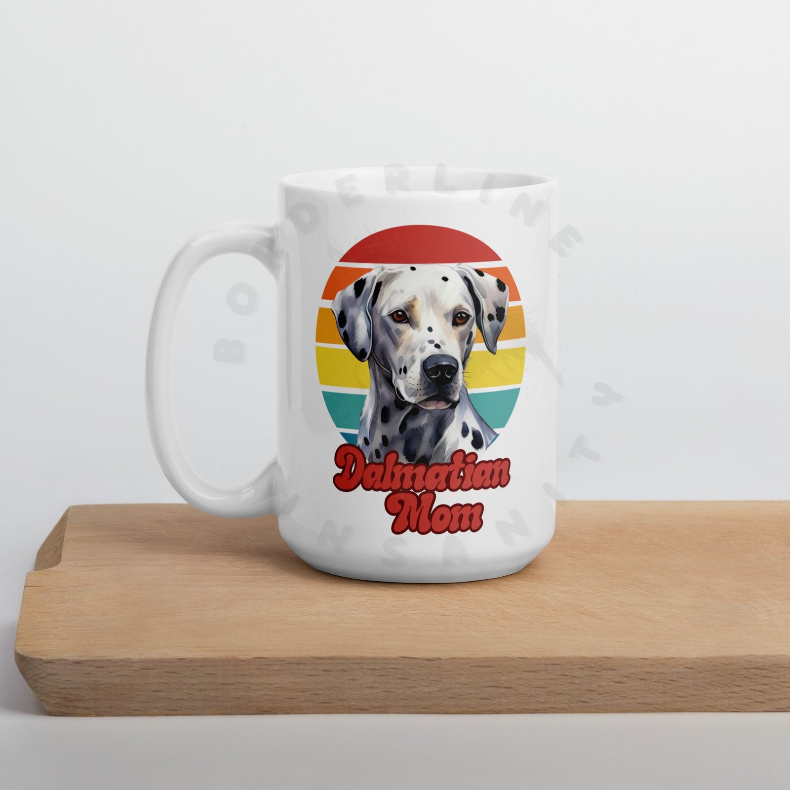 dalmatian mom watercolor portrait mug retro vintage style