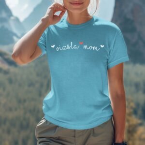 Vizsla Mom t-shirt cursive hearts design, dog mom gift, soft bella canvas tee